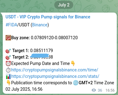 Trading signal confirmation: FIDA pump on Binance at 02 July 2025, 17:55