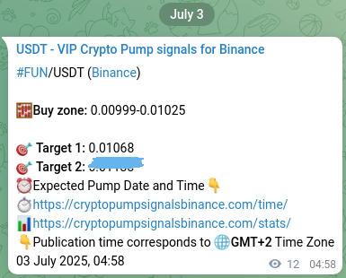 Signal verification: Confirm FUN pump on Binance at 03 July 2025, 05:17 Signal verification: FUN pump on Binance at 03 July 2025, 05:17