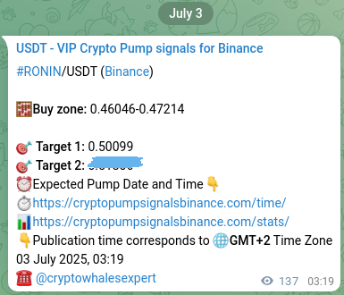 Real-time proof of RONIN pump signal on Binance, 03 July 2025, 07:07 Real-time proof of RONIN pump signal on Binance, 03 July 2025, 07:07