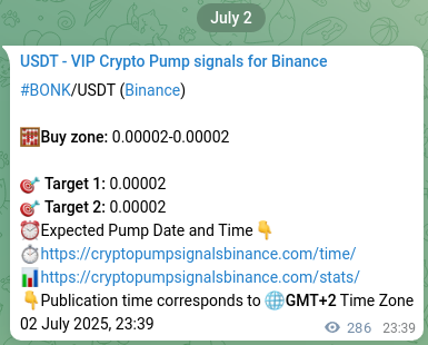 Crypto trading signal proof: BONK pump on Binance, 03 July 2025, 07:36 Crypto trading signal proof: BONK pump on Binance, 03 July 2025, 07:36