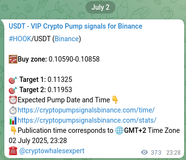 Discover the authenticated HOOK pump signal on Binance, 03 July 2025, 09:49 Authenticated HOOK pump signal on Binance, 03 July 2025, 09:49