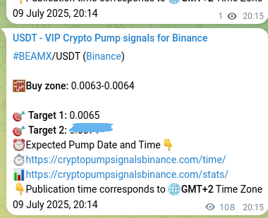 Authenticated proof of NTRN's pump signal on Binance at 09 July 2025, 23:12