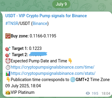 Market signal verification: TNSR on Binance at 09 July 2025, 23:28