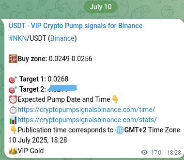 NKN pump signal verification from Binance, timestamp: 10 July 2025, 23:10