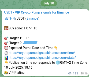 Trading signal proof: ETHFI pump from Binance, 10 July 2025, 23:21