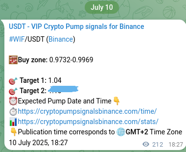 Binance exchange signal proof for WIF, 11 July 2025, 00:20 Binance exchange signal proof for WIF, 11 July 2025, 00:20