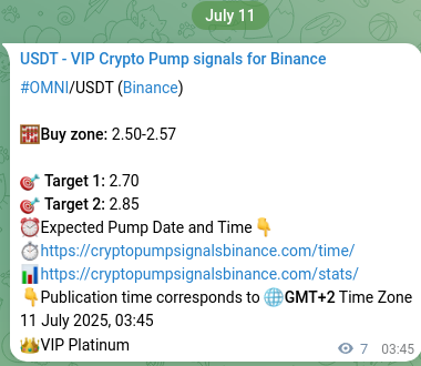 Verify the crypto signal for OMNI on Binance, 11 July 2025, 03:56 Crypto signal verification: OMNI on Binance, 11 July 2025, 03:56