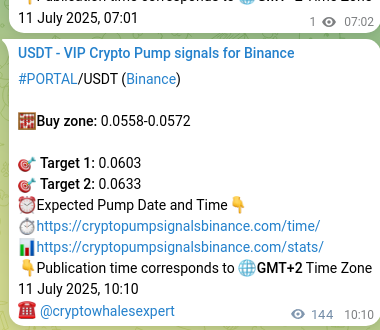 Learn about the PORTAL pump signal confirmation from Binance, 11 July 2025, 14:11 PORTAL pump signal confirmation from Binance, timestamp: 11 July 2025, 14:11