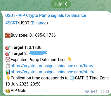Check the SCRT pump verification image from Binance, 11 July 2025, 14:51 SCRT pump verification image from Binance, 11 July 2025, 14:51
