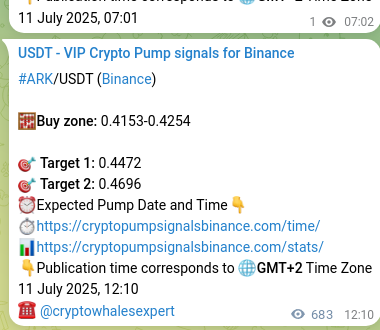 View the signal proof for ARK pump on Binance at 12 July 2025, 07:08 Signal proof for ARK pump on Binance at 12 July 2025, 07:08