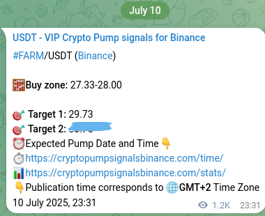 See the authenticated proof of FARM's pump signal on Binance, 12 July 2025, 09:01 Authenticated proof of FARM's pump signal on Binance, 12 July 2025, 09:01