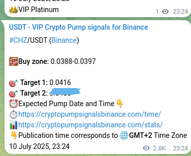 Signal proof for CHZ pump on Binance at 14 July 2025, 05:45