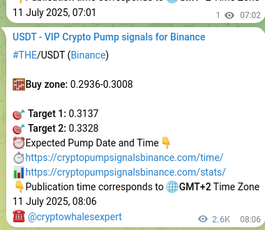 Binance signal verification for THE pump, 14 July 2025, 09:27
