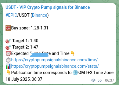 Binance pump signal data for EPIC at 18 July 2025, 08:07 Binance pump signal data for EPIC at 18 July 2025, 08:07