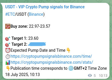 Binance exchange signal proof for ETC, 18 July 2025, 10:21 Binance exchange signal proof for ETC, 18 July 2025, 10:21