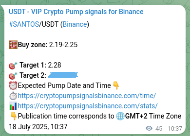 Check the Binance signal verification for SANTOS pump, 18 July 2025, 11:52 Binance signal verification for SANTOS pump, 18 July 2025, 11:52