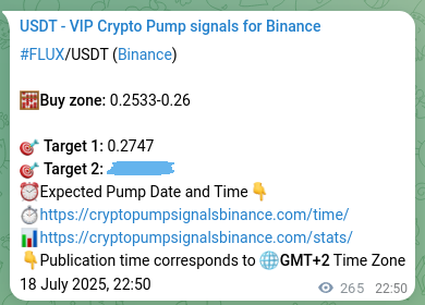 Binance signal verification for FLUX pump, 19 July 2025, 06:12