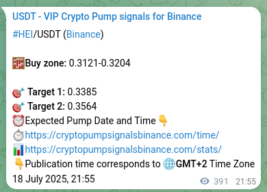 Binance trading signal confirmation for HEI pump, 19 July 2025, 08:48