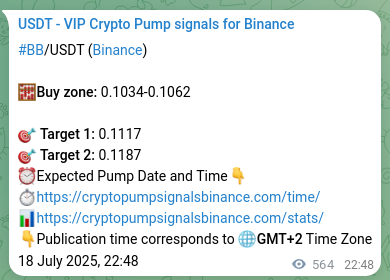 BB signal verification on Binance, 19 July 2025, 14:29