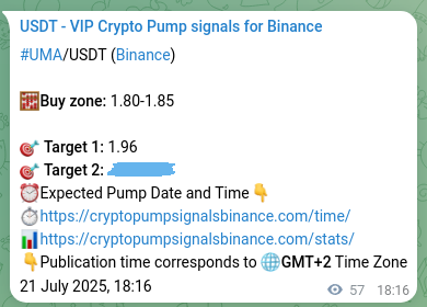 Mathematical proof: UMA pump signal confirmation on Binance, 21 July 2025, 19:52