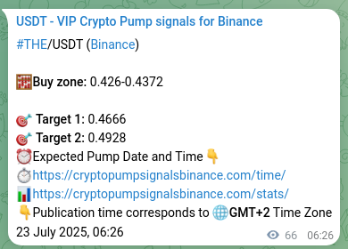 Live proof of THE pump signal on Binance, 23 July 2025, 08:15
