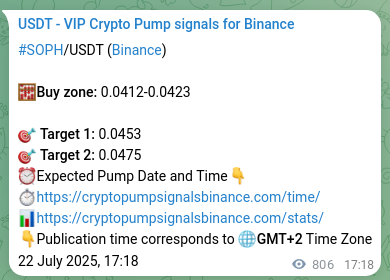 Execution validation: SOPH pump signal timing on Binance, 23 July 2025, 15:41