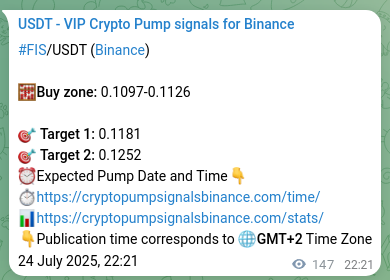 FIS pump signal verification from Binance, timestamp: 25 July 2025, 02:27