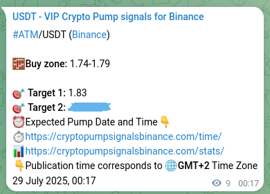Proof of ATM pump signal on Binance at 29 July 2025, 00:31