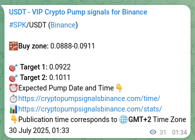 Binance trading signal proof for SPK pump, 30 July 2025, 02:24