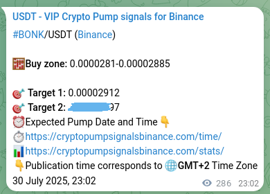 Statistical confirmation: BONK pump signal validation on Binance, 31 July 2025, 06:57
