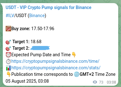 Signal verification: ILV pump on Binance at 05 August 2025, 05:11