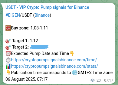 Binance exchange signal confirmation for EIGEN, 06 August 2025, 07:47