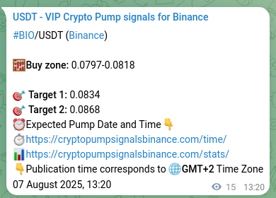 Signal authentication: BIO pump on Binance at 07 August 2025, 13:42