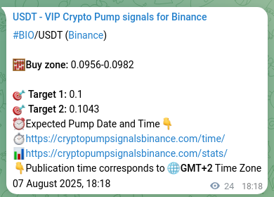 Binance exchange signal confirmation for BIO, 07 August 2025, 18:57
