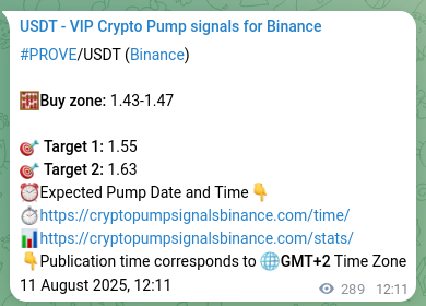 Confirm the trading signal for PROVE pump on Binance at 11 August 2025, 20:12 Trading signal confirmation: PROVE pump on Binance at 11 August 2025, 20:12