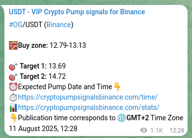 OG signal verification on Binance, 12 August 2025, 18:04