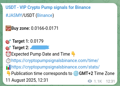 Algorithmic validation: JASMY pump signal accuracy on Binance, 12 August 2025, 18:21