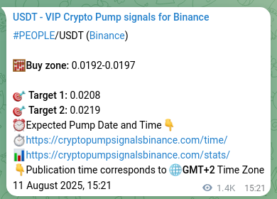 Discover the authenticated PEOPLE pump signal on Binance, 13 August 2025, 04:53 Authenticated PEOPLE pump signal on Binance, 13 August 2025, 04:53