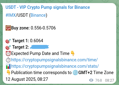View the signal proof for IMX pump on Binance at 13 August 2025, 05:46 Signal proof for IMX pump on Binance at 13 August 2025, 05:46