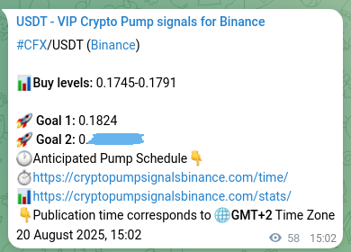 CFX pump signal verification from Binance, timestamp: 20 August 2025, 16:39