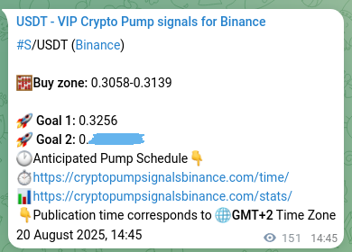 S pump verification image from Binance, 20 August 2025, 18:56