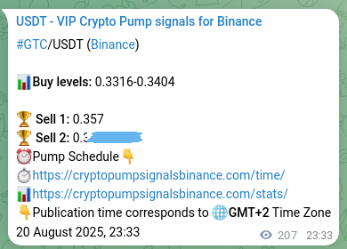GTC pump signal verification from Binance, timestamp: 21 August 2025, 05:17