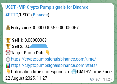 Trading signal confirmation: BTTC pump on Binance at 22 August 2025, 14:10