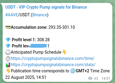 Market signal authentication: AAVE on Binance at 22 August 2025, 16:32