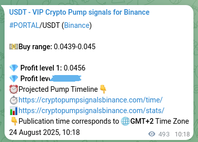 Crypto market signal confirmation: PORTAL pump on Binance, 24 August 2025, 23:58