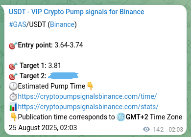 GAS pump signal confirmation from Binance, timestamp: 25 August 2025, 05:57