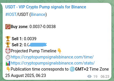 Trading signal confirmation: IOST pump on Binance at 25 August 2025, 06:56