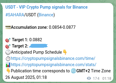 Check the Binance signal verification for SAHARA pump, 26 August 2025, 06:07 Binance signal verification for SAHARA pump, 26 August 2025, 06:07
