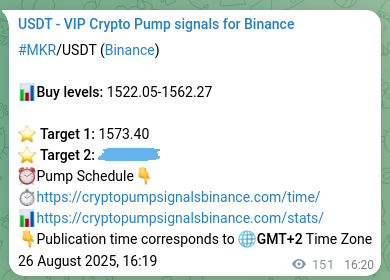 Check out the Binance pump signal proof for MKR on 26 August 2025, 20:31 Binance pump signal proof for MKR on 26 August 2025, 20:31