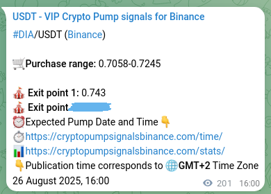 Signal verification: Confirm DIA pump on Binance at 26 August 2025, 21:34 Signal verification: DIA pump on Binance at 26 August 2025, 21:34
